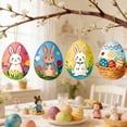 thumbnail image 6 of AURIGATE Easter 2D Wooden Egg Ornaments 16 Pcs, Single-Sided Printed Flat Bunny Decorations with Hanging Holes, Spring Easter Tree Basket Home Party Decor, 6 of 6