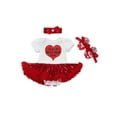 thumbnail image 2 of 2023 Baby Girl My 1st Valentines Day Red Tutu Romper Dress with Headband, Valentines Day Gift 0-18months (Red Letter Heart, 6-12 Months), 2 of 9