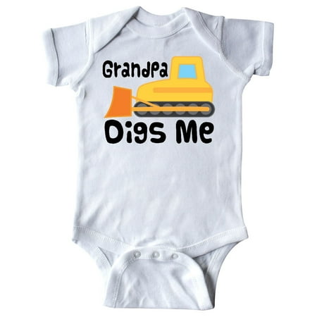

Inktastic Grandpa Digs Me Grandson Bulldozer Gift Baby Boy or Baby Girl Bodysuit