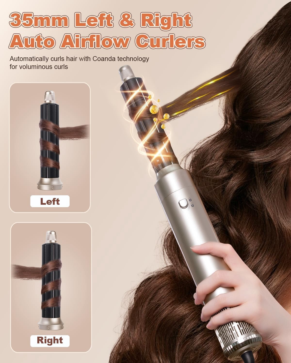 5-in-1 Hot Air Styler with Flex Hair Dryer & Diffuser - 110,000 RPM High-Speed Auto Wrap for Straight, Volumize, Wavy and Curly Hair