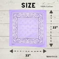 thumbnail image 4 of ZEN 3 PCS 100% Cotton Bandana for Men & Women 22" x 22" Paisely Pattern Handkerchief Headband Scarf, 4 of 10