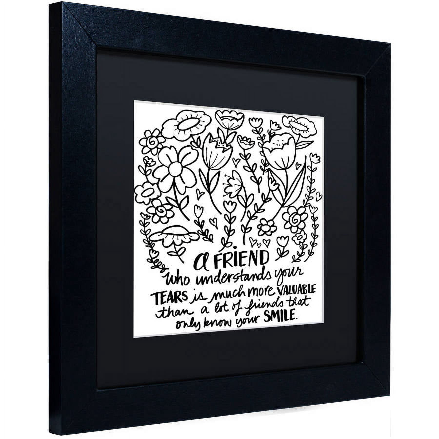 Trademark Fine Art "A Friend" Canvas Art by Elizabeth Caldwell, Black Matte, Black Frame