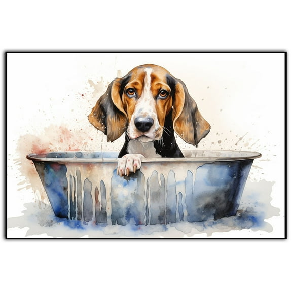 Treeing Walker Coonhound Dog Canvas Bathroom Décor - Unique Bath Wall Decor - Modern Canvas Bathroom Wall Art - Room Decor - Bathroom Decorations - Restroom Sign - Wall decor living room