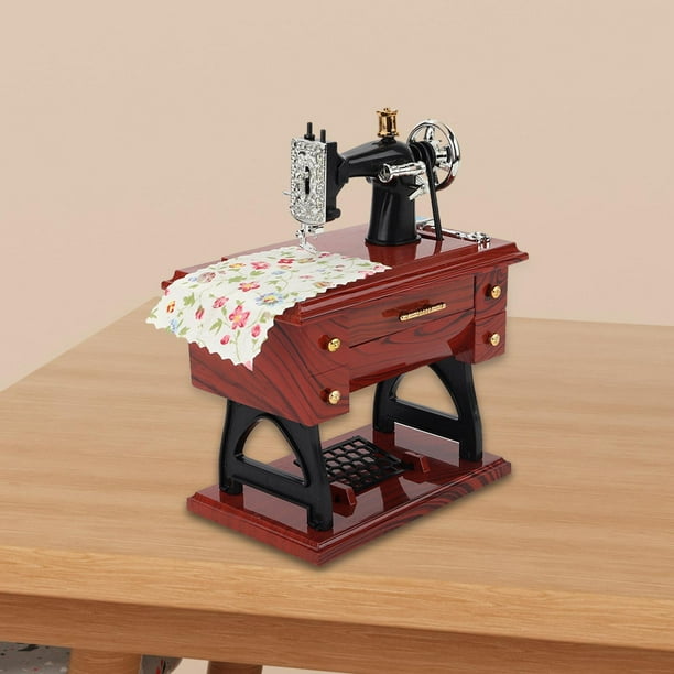 Mini caja de música Hugo Máquina de coser Juguete Musical Vintage Decoración Retro