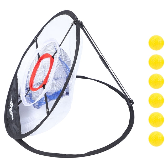 OULII 1Set Golf Chipping Net with Lightweight PU Practice Balls Nylon Portable Indoor and Outdoor Training Set