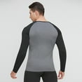 thumbnail image 5 of VSSSJ Mens Sport Compression Shirt Fitness Color Block Long Sleeve Raglan Shirt Comfortable Stretchy Breathable Workout Athletic Tops Gray XXL, 5 of 6
