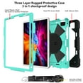 thumbnail image 3 of Shokproof Case for iPad Pro 11 3rd Gen 2021, iPad Pro 11" 2020/2018 Case with Pencil Holder, Allytech Hybrid Drop Proof 360 Rotating Kickstand Handle Carrying Shoulder Strap, Black Mint, 3 of 5