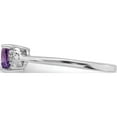 thumbnail image 4 of Sterling Silver Polished Amethyst And Diamond Ring (Size 8) Made In Thailand qr7063feb-8, 4 of 5