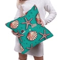 thumbnail image 6 of Bingfone Starfish And Shell Linen Throw Pillow Covers Cushion Case Pocket Button Vintage Farmhouse Pillowcase For Sofa Couch Bed 16"X16", 6 of 9