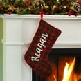 thumbnail image 2 of My Name Christmas Plaid Personalized Stocking, 2 of 3