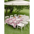 thumbnail image 4 of Outdoor Tablecloth with Umbrella Hole for Patio/Picnic/Party/Camping, Spring Flowers Waterproof Table Cloth Rectangle Table Cover Washable, Pink Cherry Blossom Branches Plants Beige (54"x 80"), 4 of 8