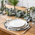 thumbnail image 2 of Yellow Black Geometric Round 13 Inch Placemats Set of 2, Abstract Art Modern Line HeatResistant Non Slip Place Mats for Dining Table, Wipeable Braided Kitchen Table Mats for Housewarming, 2 of 9