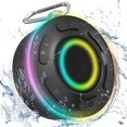 thumbnail image 1 of Altavoz de ducha Bluetooth, altavoces impermeables IP7 Bluetooth inalámbricos con ventosa, altavoz portátil con sonido envolvente HD 360, altavoz inalámbrico con luz LED, emparejamiento estéreo dual,, 1 of 4