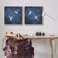 thumbnail image 2 of Stupell Modern Blue Birds Flying Silhouettes Animals & Insects Painting Gray Framed Art Print Wall Art, Set of 2, 2 of 8