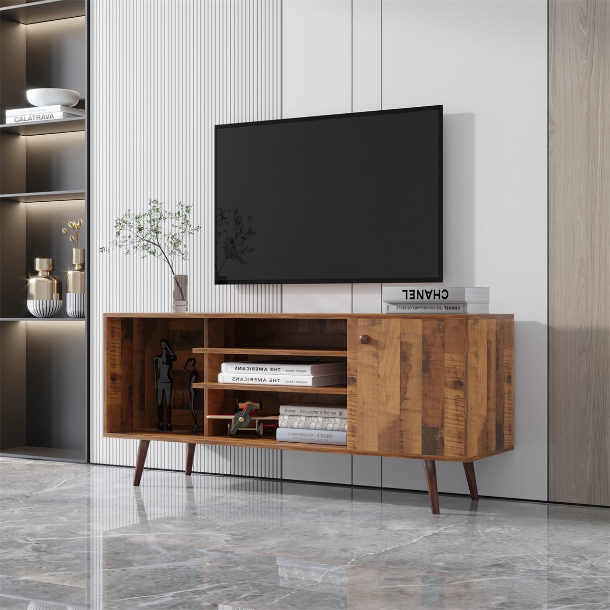 TV Stand for TVs up to 60 Inches, Modern TV Console TV with