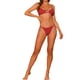 thumbnail image 2 of Conjuntos de bikini de color sólido de 2 piezas para mujer, tirantes de espagueti, sin espalda, traje de baño, bañador, pequeño, rojo, 2 of 5