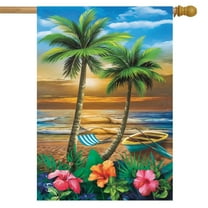 Briarwood Lane Sunset in Paradise House Flag