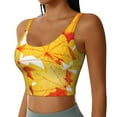 thumbnail image 2 of Rateoe Autumn Maple Leaves Print Womens' Sports Bras Scoop Neck Sports Vest- Padded U Back Seamless High Impact Support-XX-Large, 2 of 8