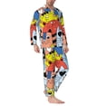 thumbnail image 2 of Balery Funny Cats Pijama para Hombre de Dos Piezas con Manga Larga, Conjunto de Dormir y Descanso Suave con Bolsillos-Large, 2 of 7