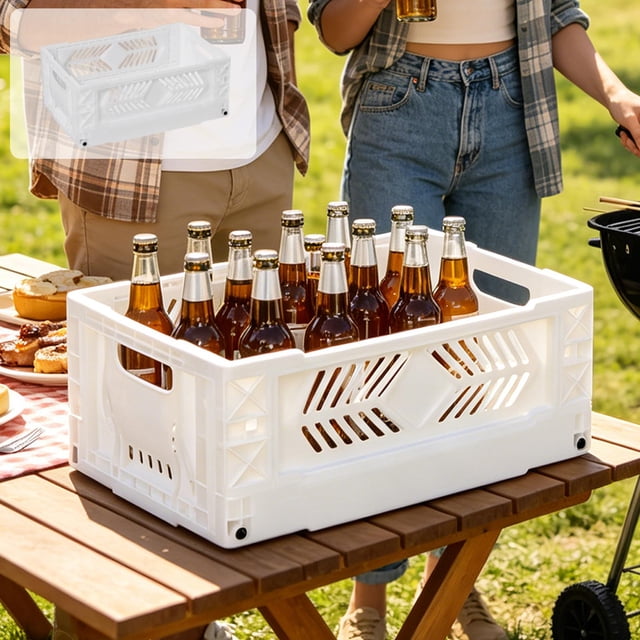 EGNMCR Storage Containers Desktop Folding Storage Basket Kitchen Household Refrigerator Industrial Style Coffee Corner Sundry Organising Basket Stackable Small Size Plastic Folding Storage Basket