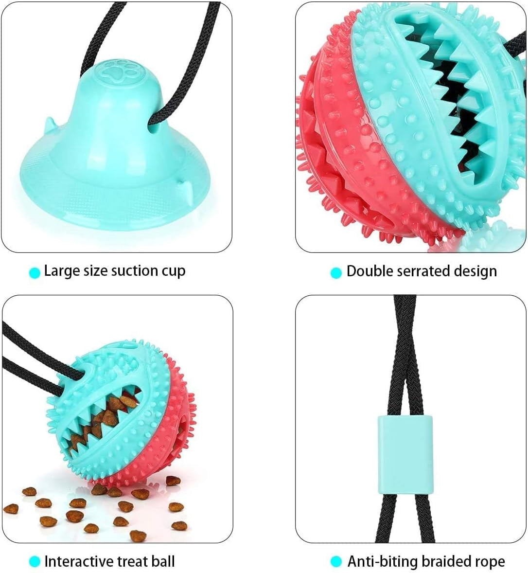 Dog Toys to Keep Them Busy for Boredom,Interactive Dog Toys Tug of War, Mentally Stimulating Toys for Dog, Puppy Teething Puzzle Treat Food Dispensing Ball Toy for Small Medium Dogs