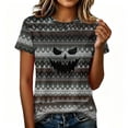 thumbnail image 4 of DORKASM Halloween Women's Shirts Short Sleeve Spooky Fashion Tshirt Round Neck Pumpkin Skeleton Vacation T Shirt Funny Print 2026 Causal Pullover Multicolor XL, 4 of 7