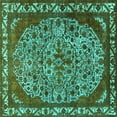 thumbnail image 1 of Ahgly Company Indoor Square Oriental Turquoise Blue Industrial Area Rugs, 6' Square, 1 of 4