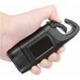 thumbnail image 1 of Hand Crank Rechargeable Flashlight,Solar LED,Outdoor Emergency,Camping,Carabiner(Black)[Energy Class A++], 1 of 5