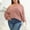 Pink, variant on Itsame Women Pullover Sweaters Loose Crew Neck Sweater Long Sleeve Sweatertop Pink Size 2XL