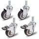 thumbnail image 1 of Furniture Casters, 2 Pieces Swivel Caster with Brake + 2 Pieces Swivel Caster without Brake, M10x25mm Universal Furniture Casters, Load Capacity 40KG, 1 of 5