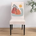thumbnail image 4 of Dining Chair Slipcover, Modern Art Abstract Mountains And Sun Leaves Boho Art Mid-Century Stretch Kitchen Chair Covers Removable Parsons Chair Protector Covers for Dining Room Banquet Party, Set of 4, 4 of 5