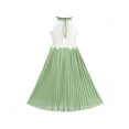 thumbnail image 3 of Girls Dress Green Halter Princess Lace Pleated Formal Party Wedding 8 Years, 3 of 8