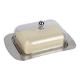 thumbnail image 5 of Stainless Dish | Premium Butter Dish with Lid and Easy Grip Handle | Easy to Use and afe Safe | 18.5cm x 12.2 X 6.8cm transparent lid, 5 of 7