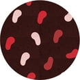 thumbnail image 1 of Ahgly Company Tapis d'Intérieur Lavables en Machine, Ronds, Marron Chocolat Transitionnel, Ronds de 4', 1 of 7