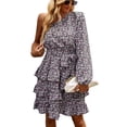 thumbnail image 2 of Vestido de hombros inclinados Ticfox mujer floral 100% poliéster, 2 of 9