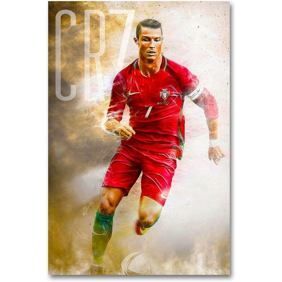 Canvas Wall Posters | Portugal | Cristiano Ronaldo | Football | Sports Posters | Boys Room | Hostels | Laminated | Tearproof |Size- 12x18 inch Unframed
