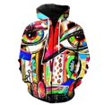 thumbnail image 1 of Sudadera con capucha y cremallera para hombre, con estampado 3D de grafiti artístico, diseño abstracto colorido, informal, de gran tamaño, estilo Harajuku urbano, 1 of 6