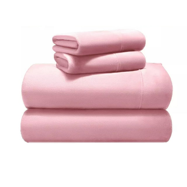 Juego de Sábanas Polar King Size Rosa Pastel Térmicas, Suaves y Ligeras Kyuden Home
