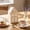 A, variant on HHJZPR White Ceramic Christmas Village House Tealight Candle Holder, 4.64 in Hollow House Candle Lantern for Holiday Decor
