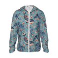 thumbnail image 2 of Uemuo Underwater Animals and Flowers Pattern Women's Full Zip UPF 50+ Sun Protection Hoodie Jacket Long Sleeve Sun Shirt Hiking Outdoor Performance with Pockets-X-Large, 2 of 9