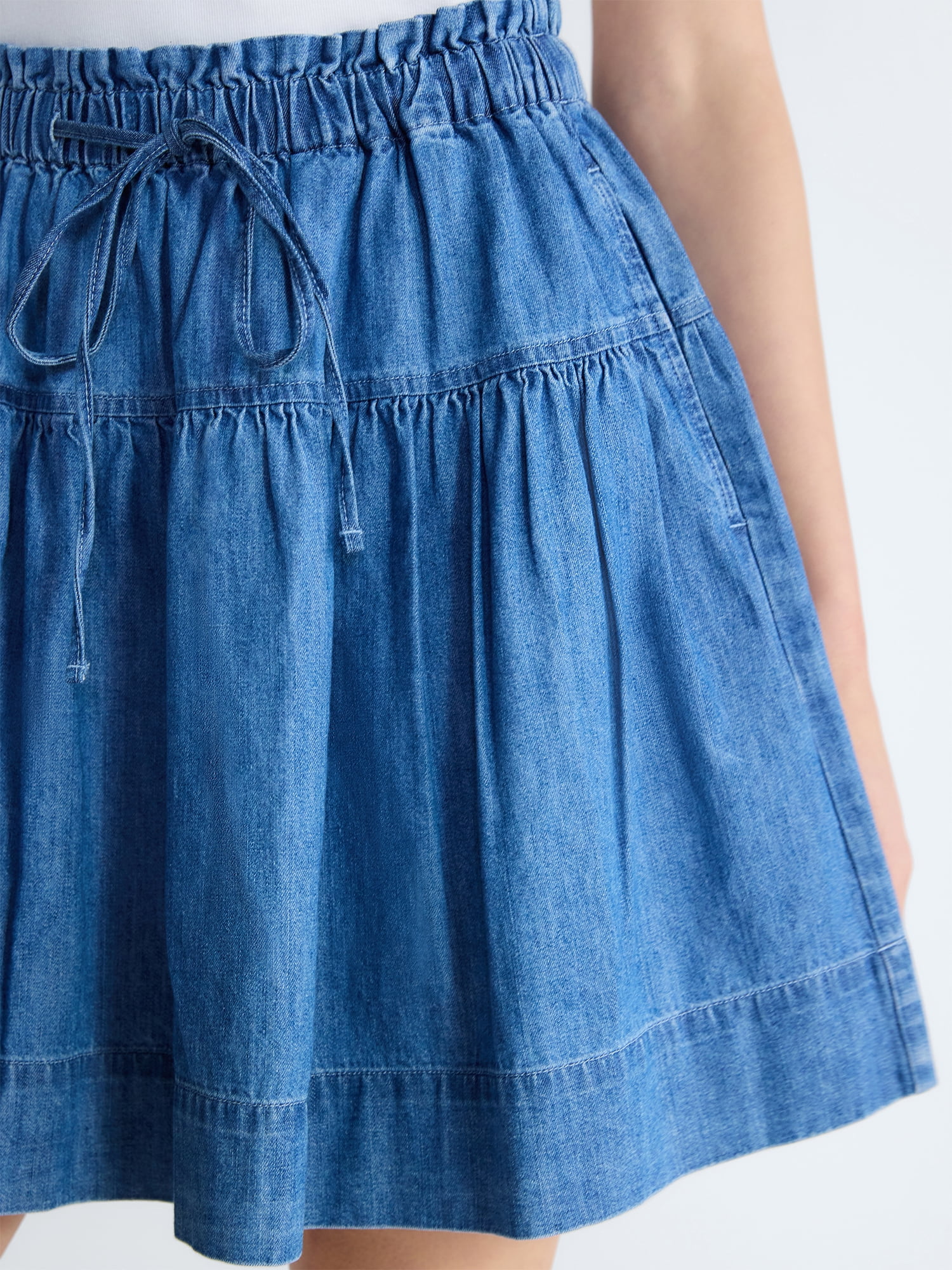 Free Assembly Women's Tiered Denim Mini Skirt, Sizes XS-XXL