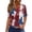 Red, variant on Women's 250th Anniversary USA Shirt V-Neck Button Patriotic Star Print Short Sleeve T-Shirts Independence Day Top