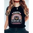 thumbnail image 1 of Kindergarten Funny 100 Days Of School Teacher Print Round Neck Short Sleeve T-Shirt For Women CasualCamisetas para mujer, lindas camisetas con estampado gráfico, de manga corta, estilo casual, para ve, 1 of 7