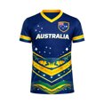 thumbnail image 2 of 2026 Soccer Cup Fan Jersey for Men, V-Neck Short Sleeve T-Shirt with National Team Graphic, Soft Cotton Blend Athletic Top, 1 PC Dark Blue XL, 2 of 4