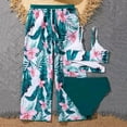 thumbnail image 4 of Ymyiu Bikini for Teens Girls Tankini Sets Rash Guard Bathing Set 3 Piece Bikini Swimsuit with Cover Up Beach Skirt Swimwear Size 8-9 Years (Dark Green,8-9 Years), 4 of 5