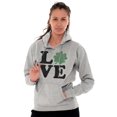 thumbnail image 4 of St Patrick's Day Shamrock Love Hoodie Sweatshirt Women Brisco Brands M, 4 of 5