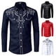 thumbnail image 3 of Camisa de Blusa de Manga Larga Ajustada Con Bordado Informal Para Hombre Odeerbi  ODB-6, 3 of 3