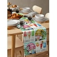 thumbnail image 3 of Hokiten Table Runners 48 Inches Long Dress Scarves, Summer Gnomes Farmhouse Kitchen/Dining Table Runner, Short Coffee Tablerunners, Palm Leaves Ice Cream Splicing 13x48 Inch, 3 of 7