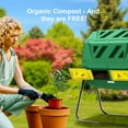 thumbnail image 3 of Nazhura Compost Tumbler Bin Composter Dual Chamber 43 Gallon, Green, 3 of 8