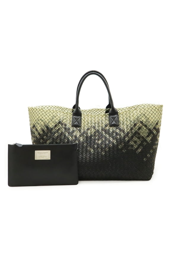 Pre-Owned BOTTEGA VENETA Intrecciato Gradient Cabas GM Tote Bag, Leather, Clear Black, Item No....